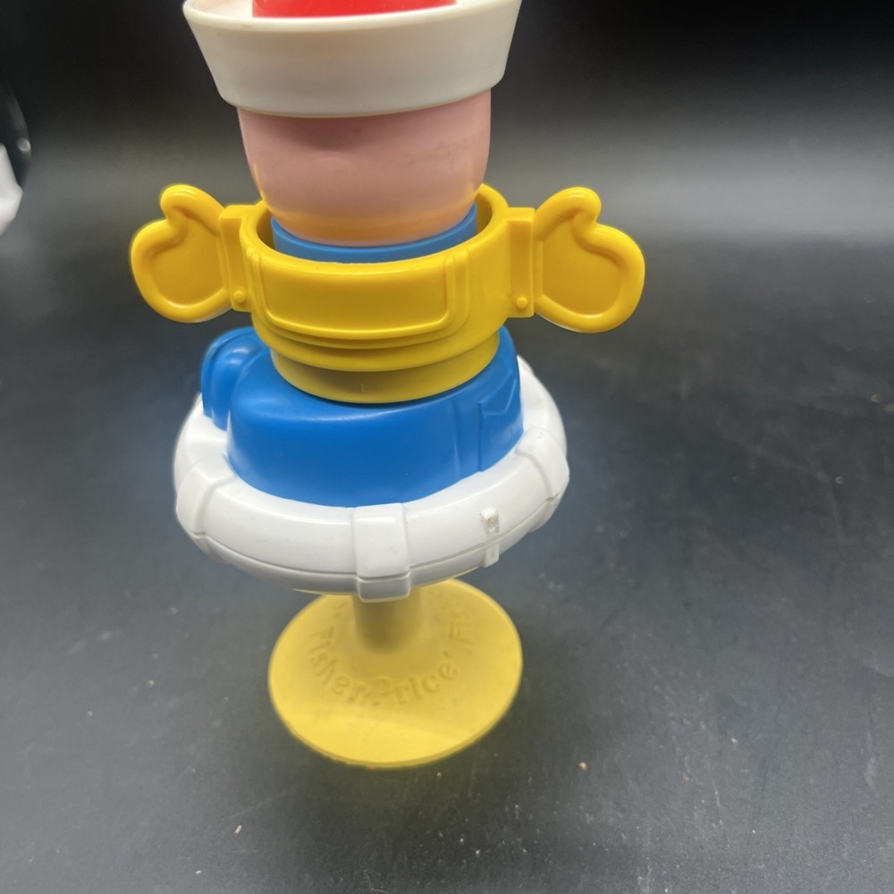 Fisher Price Sailor Baby Rattle Suction High Chair Squeak Toy Vintage 1984 - Picture 6 of 16